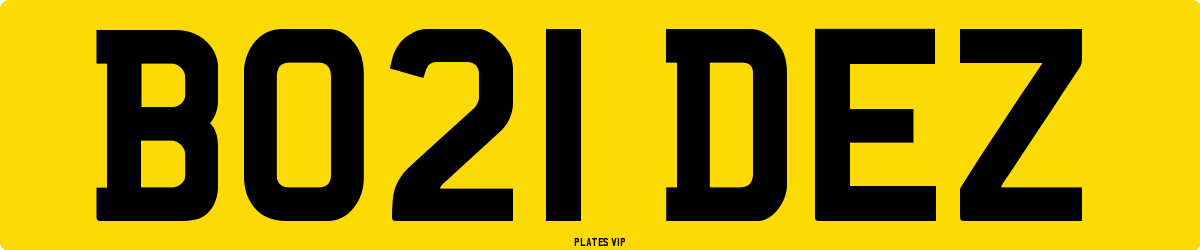 BO21 DEZ Number Plate