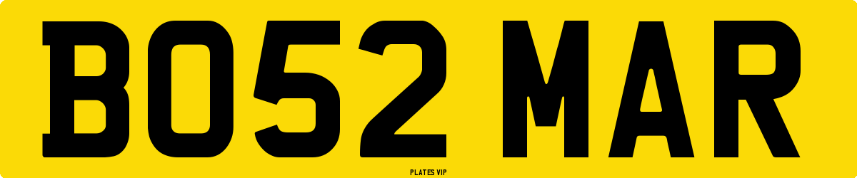 BO52 MAR Number Plate