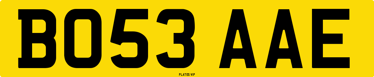 BO53 AAE Number Plate