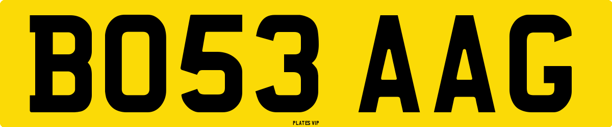 BO53 AAG Number Plate
