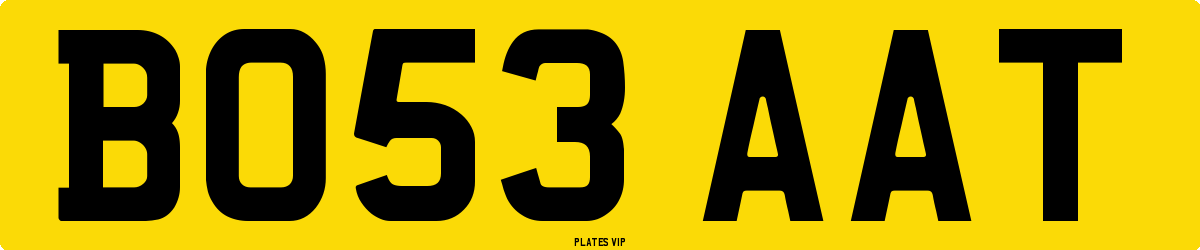 BO53 AAT Number Plate