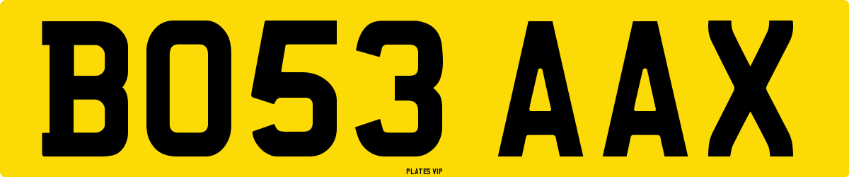 BO53 AAX Number Plate