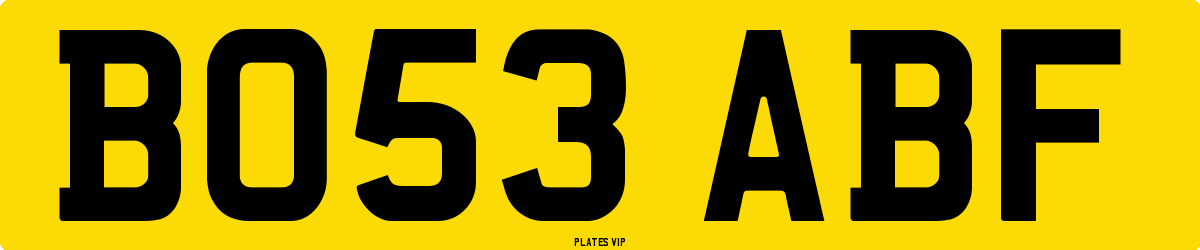 BO53 ABF Number Plate