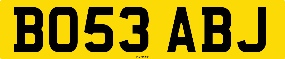 BO53 ABJ Number Plate