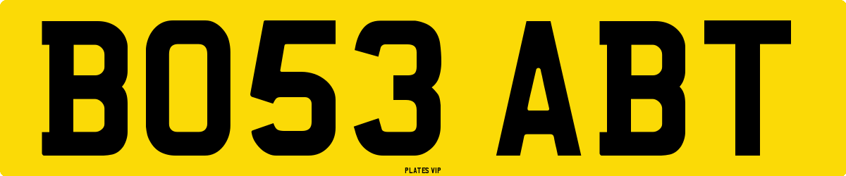 BO53 ABT Number Plate