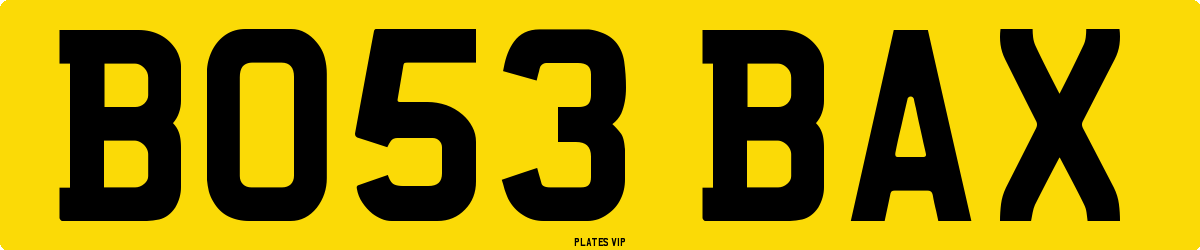 BO53 BAX Number Plate