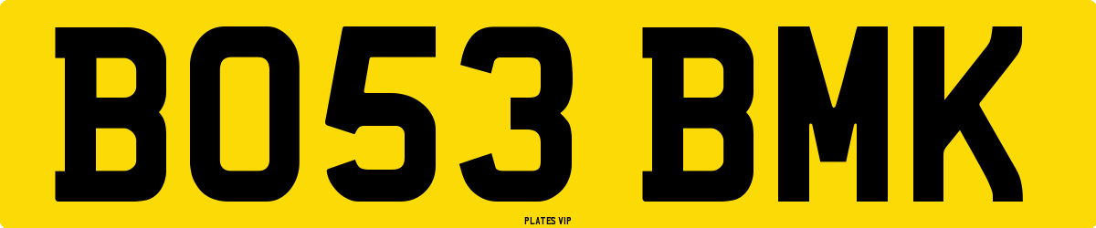 BO53 BMK Number Plate