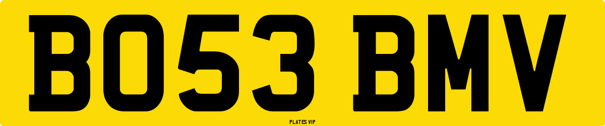 BO53 BMV Number Plate