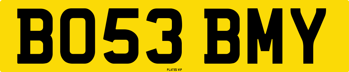 BO53 BMY Number Plate