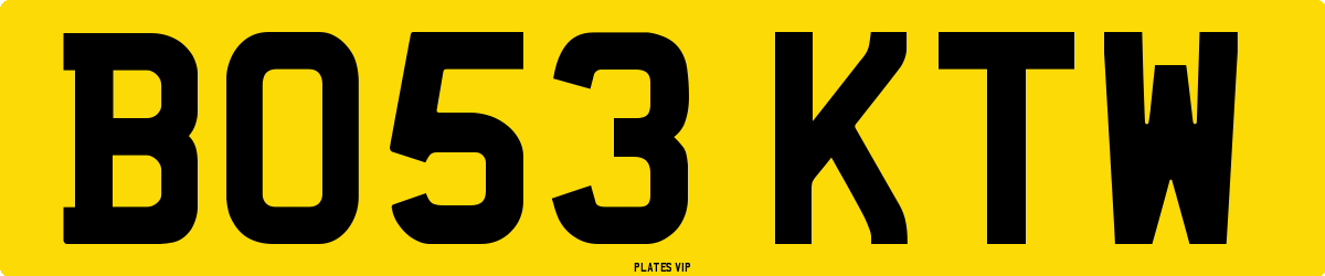 BO53 KTW Number Plate