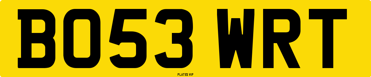 BO53 WRT Number Plate
