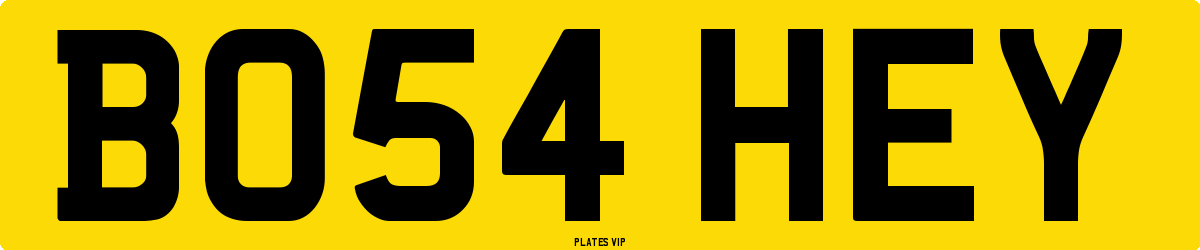 BO54 HEY Number Plate