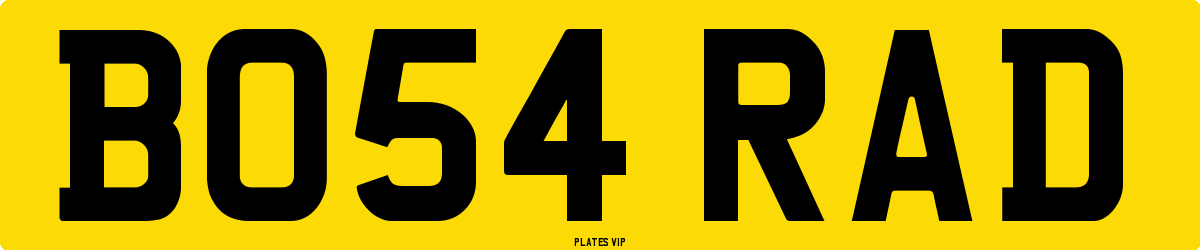 BO54 RAD Number Plate