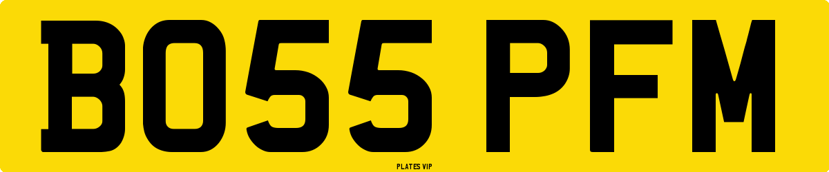 BO55 PFM Number Plate