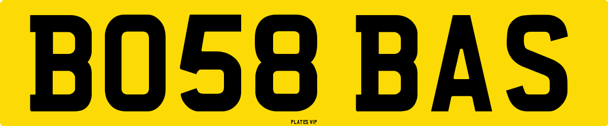 BO58 BAS Number Plate