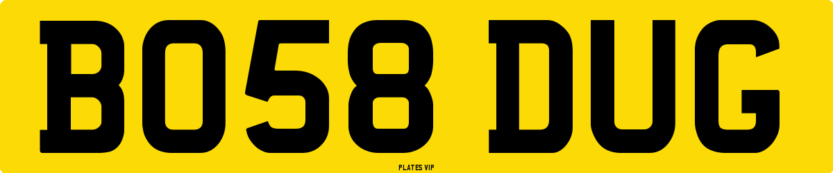 BO58 DUG Number Plate