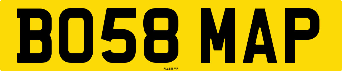 BO58 MAP Number Plate