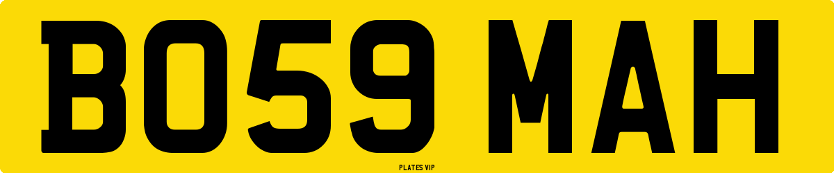 BO59 MAH Number Plate