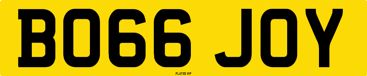 BO66 JOY Number Plate