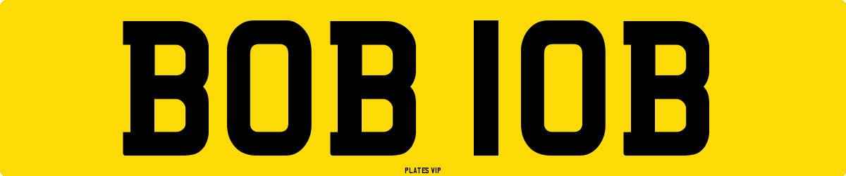 BOB 10B Number Plate