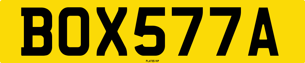 BOX577A Number Plate