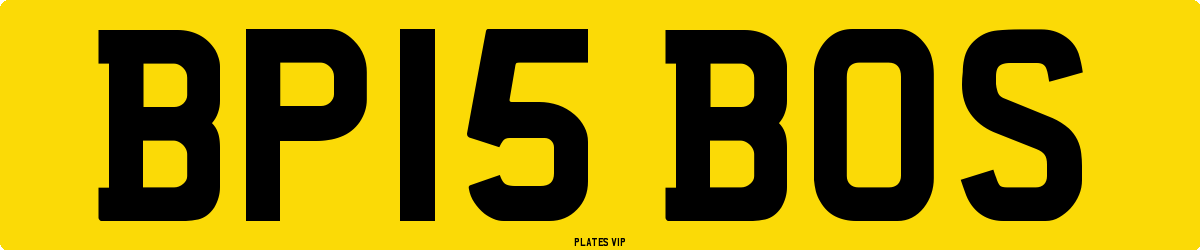 BP15 BOS Number Plate