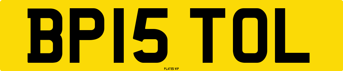 BP15 TOL Number Plate