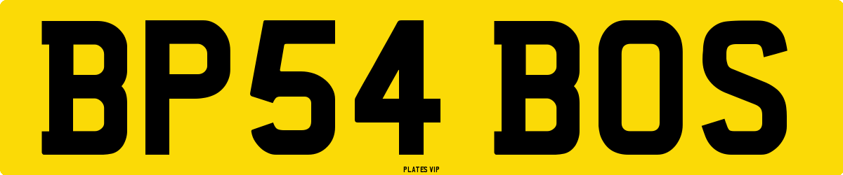 BP54 BOS Number Plate
