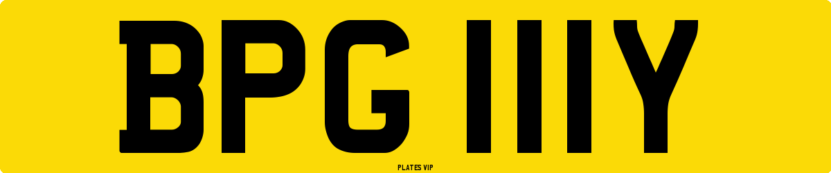 BPG 111Y Number Plate
