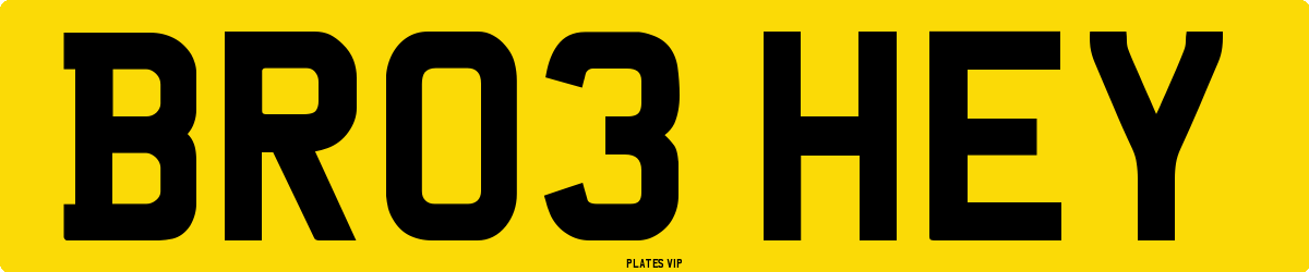 BR03 HEY Number Plate