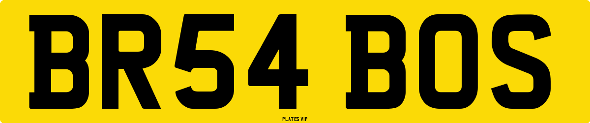 BR54 BOS Number Plate