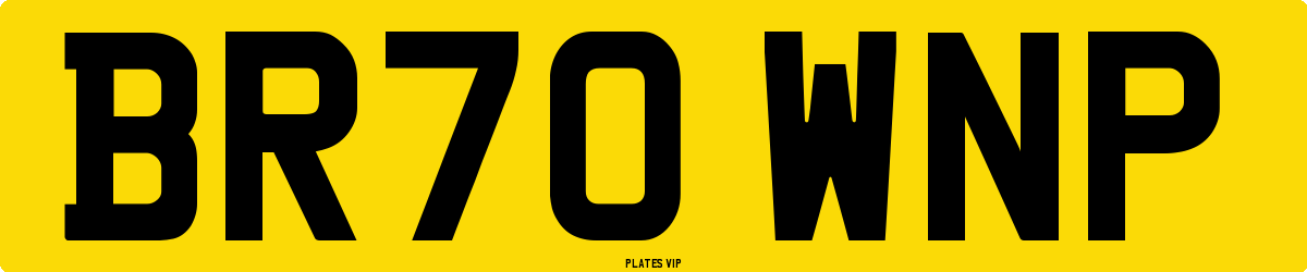 BR70 WNP Number Plate