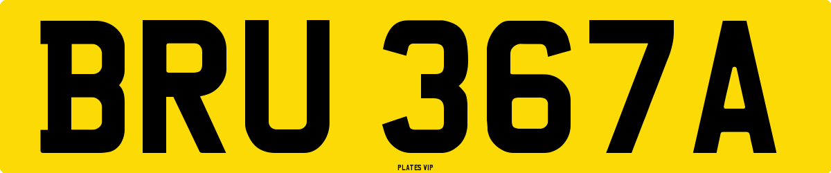 BRU 367A Number Plate