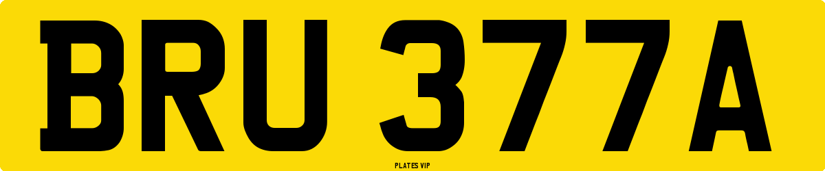 BRU 377A Number Plate