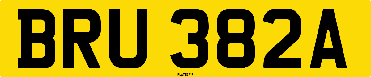 BRU 382A Number Plate