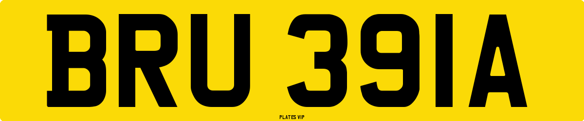 BRU 391A Number Plate