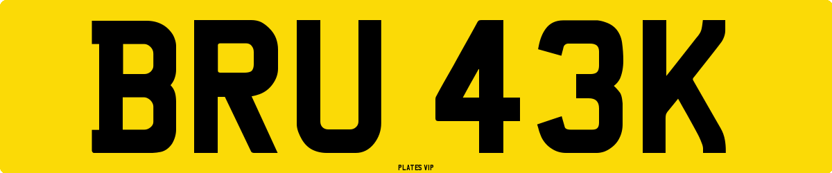 BRU 43K Number Plate