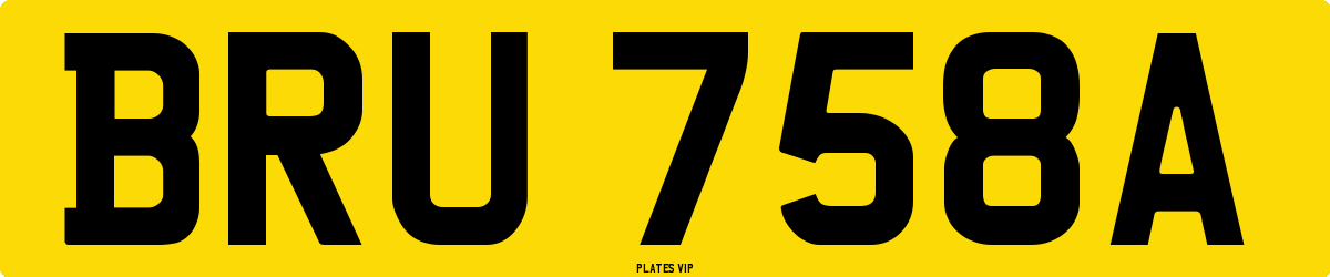 BRU 758A Number Plate