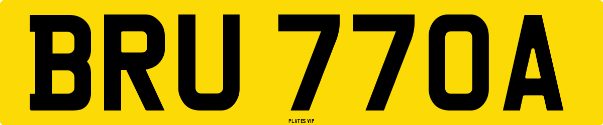 BRU 770A Number Plate