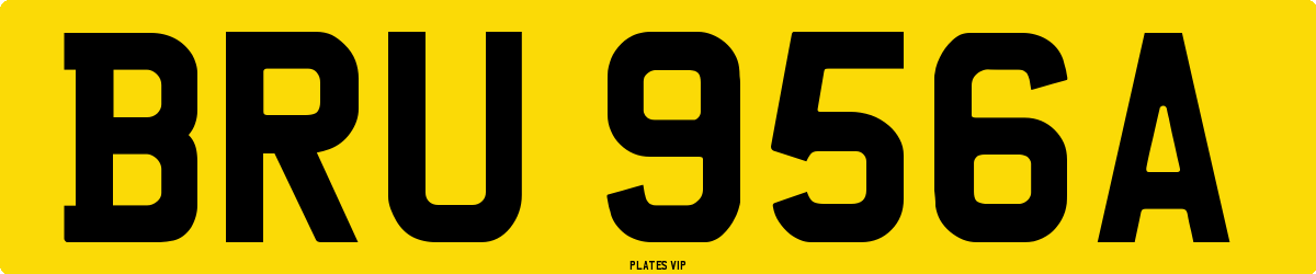 BRU 956A Number Plate