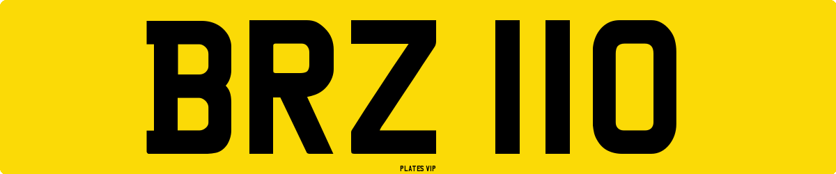 BRZ 110 Number Plate