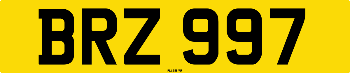 BRZ 997 Number Plate
