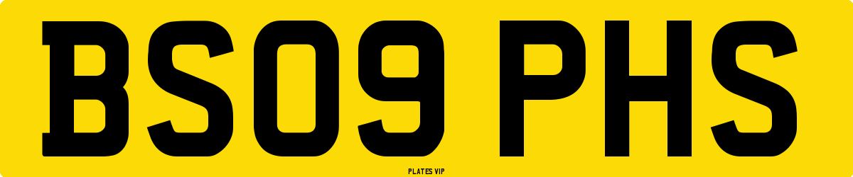 BS09 PHS Number Plate