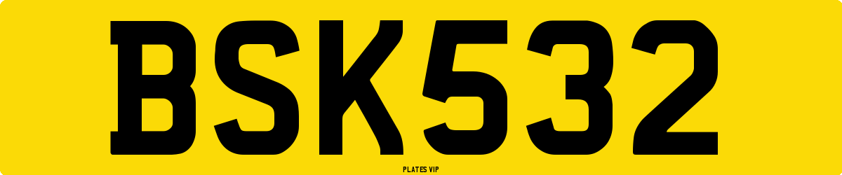BSK532 Number Plate
