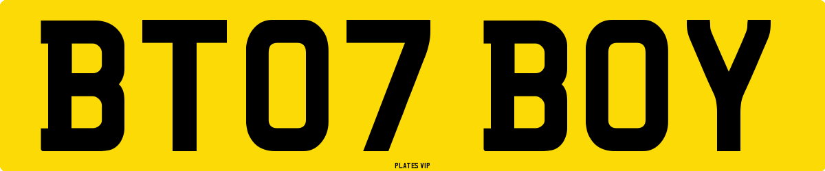 BT07 BOY Number Plate