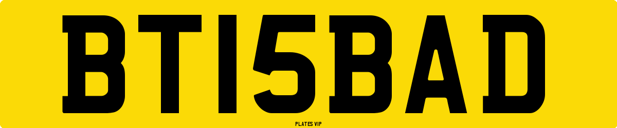 BT15BAD Number Plate