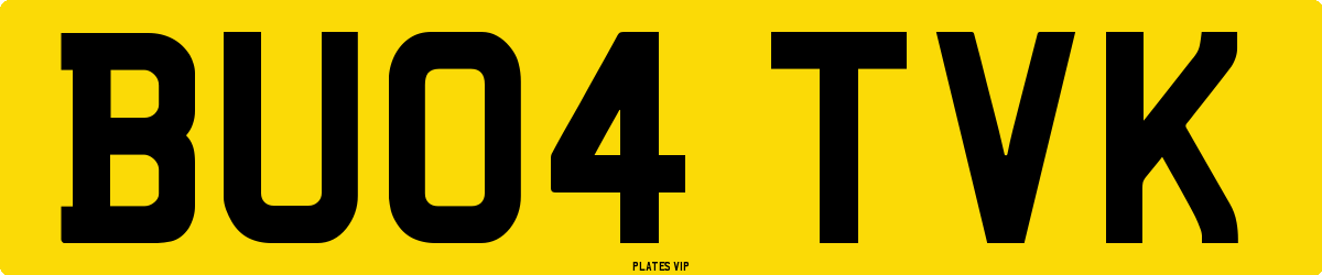 BU04 TVK Number Plate