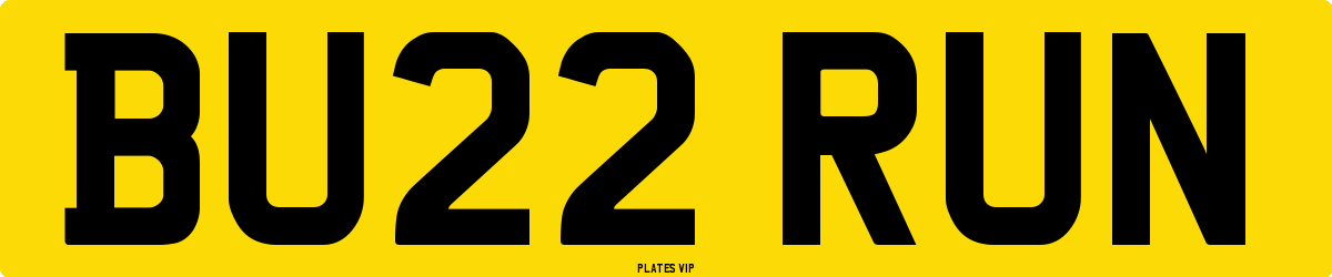 BU22 RUN Number Plate