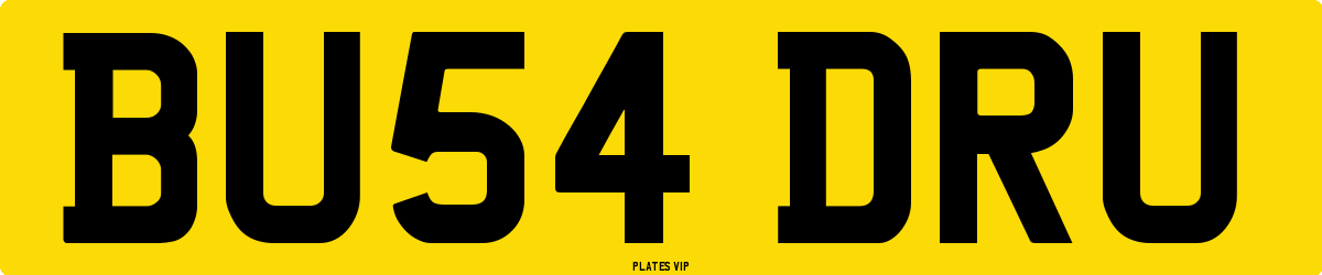 BU54 DRU Number Plate