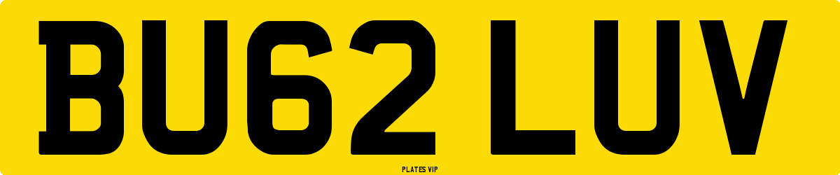 BU62 LUV Number Plate